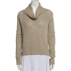 Helmut Lang Wool Blend Knit Cowl Neck Sweater